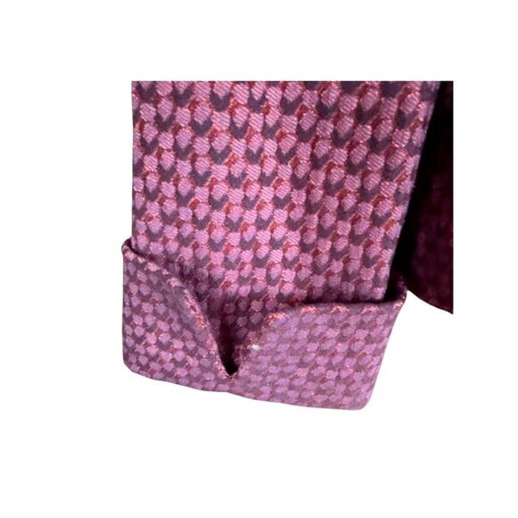 Chico’s Textured Knit Jacket Berry Red Purple Geometric Soft Stretch Size 3 - Picture 5 of 8